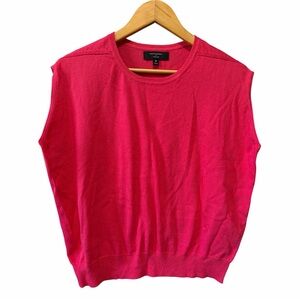 BANANA REPUBLIC Cotton+Rayon Extra Fine Knit Pink Boxy Sweater Vest Size M